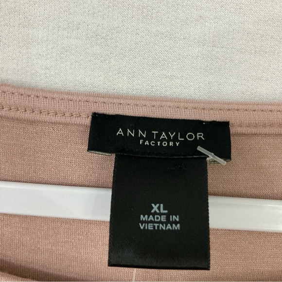 New Ann Taylor Pink Blush Round Neck Soft Stretch Pull-over Long Sleeve Top XL - Picture 2 of 10